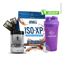 Cargar imagen en el visor de la galería, Pack ISO XP 1kg + Creatina Kevin Levrone 300gr + 02 Sachets SHAABOOM PUMP + Shaker 600mL