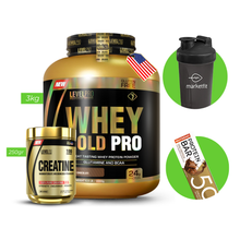Cargar imagen en el visor de la galería, Proteina Whey Gold Pro 3kg + Creatina Micronizada 250gr LEVEL PRO+ REGALOS