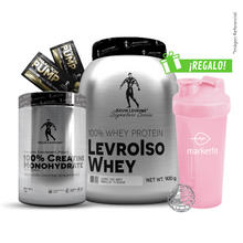 Cargar imagen en el visor de la galería, Pack LevroIso Whey 900gr + Creatina Kevin Levrone 1kg + 02 Sachets SHAABOOM PUMP + Shaker 600mL
