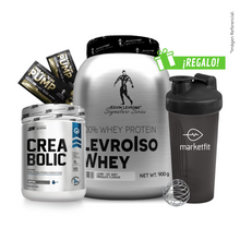 Cargar imagen en el visor de la galería, Pack LevroIso Whey 900gr + Creabolic 500gr + 02 Sachets SHAABOOM PUMP + Shaker 600mL
