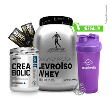 Cargar imagen en el visor de la galería, Pack LevroIso Whey 900gr + Creabolic 500gr + 02 Sachets SHAABOOM PUMP + Shaker 600mL
