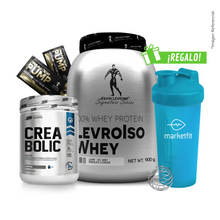 Cargar imagen en el visor de la galería, Pack LevroIso Whey 900gr + Creabolic 500gr + 02 Sachets SHAABOOM PUMP + Shaker 600mL
