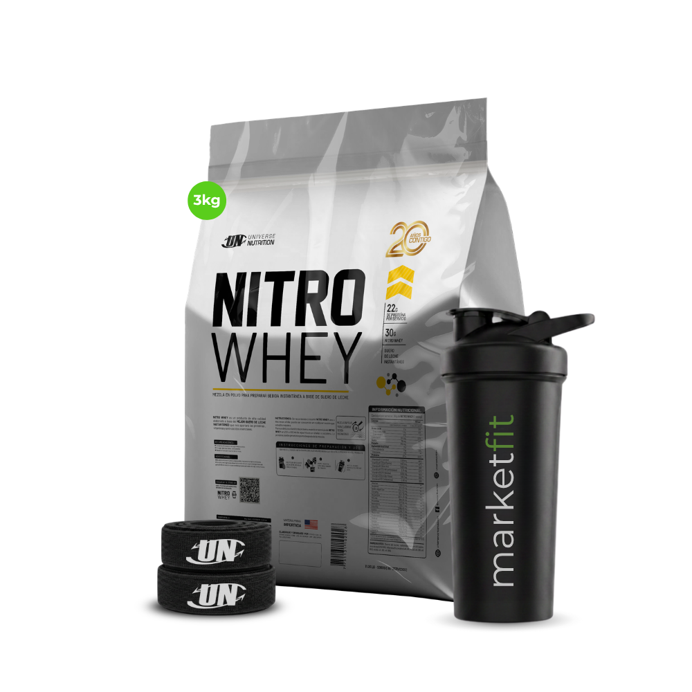 NITRO WHEY 3KG PROTEÍNA UN + REGALOS
