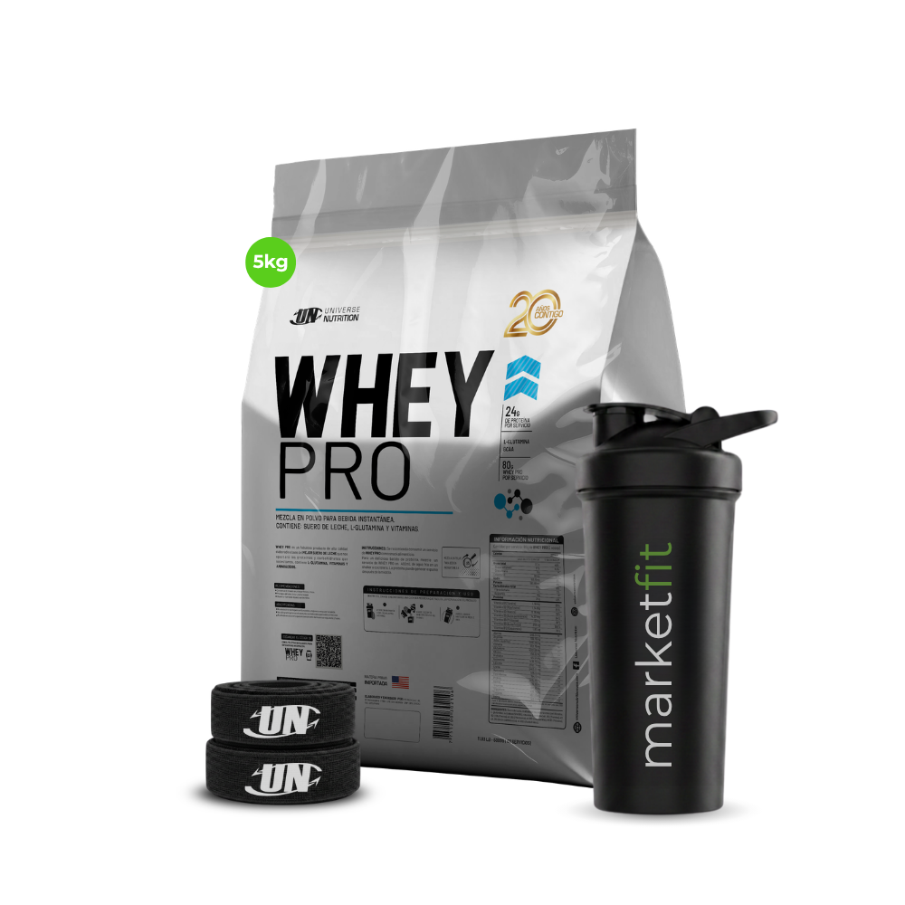 PROTEÍNA WHEY PRO UNIVERSE NUTRITION 5KG UN + REGALOS