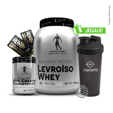 Cargar imagen en el visor de la galería, Pack LevroIso Whey 900gr + Creatina Kevin Levrone 300gr + 02 Sachets SHAABOOM PUMP + Shaker 600mL
