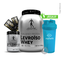 Cargar imagen en el visor de la galería, Pack LevroIso Whey 900gr + Creatina Kevin Levrone 300gr + 02 Sachets SHAABOOM PUMP + Shaker 600mL
