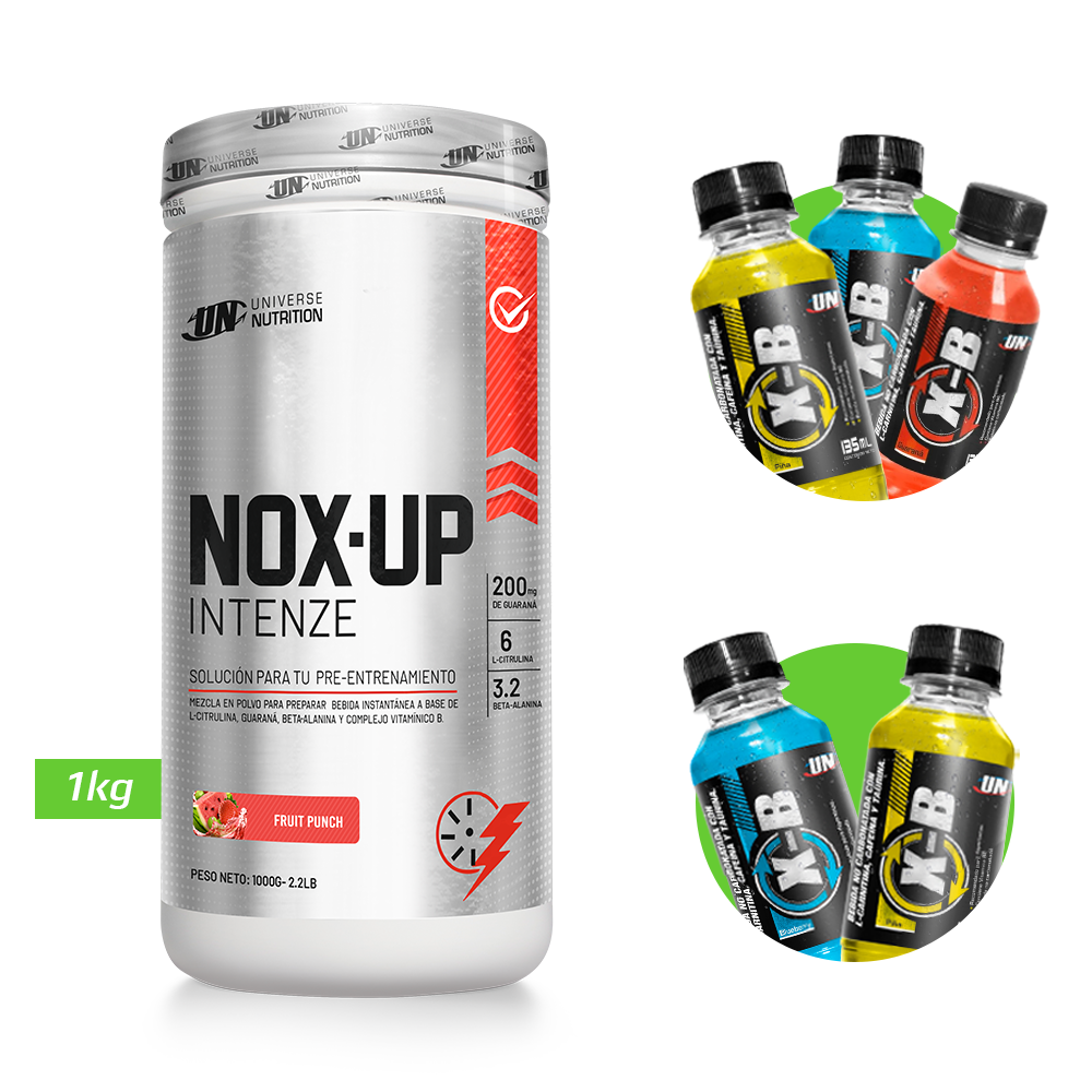 NOX UP INTENZE 1 KG PRE ENTRENO UN + REGALOS