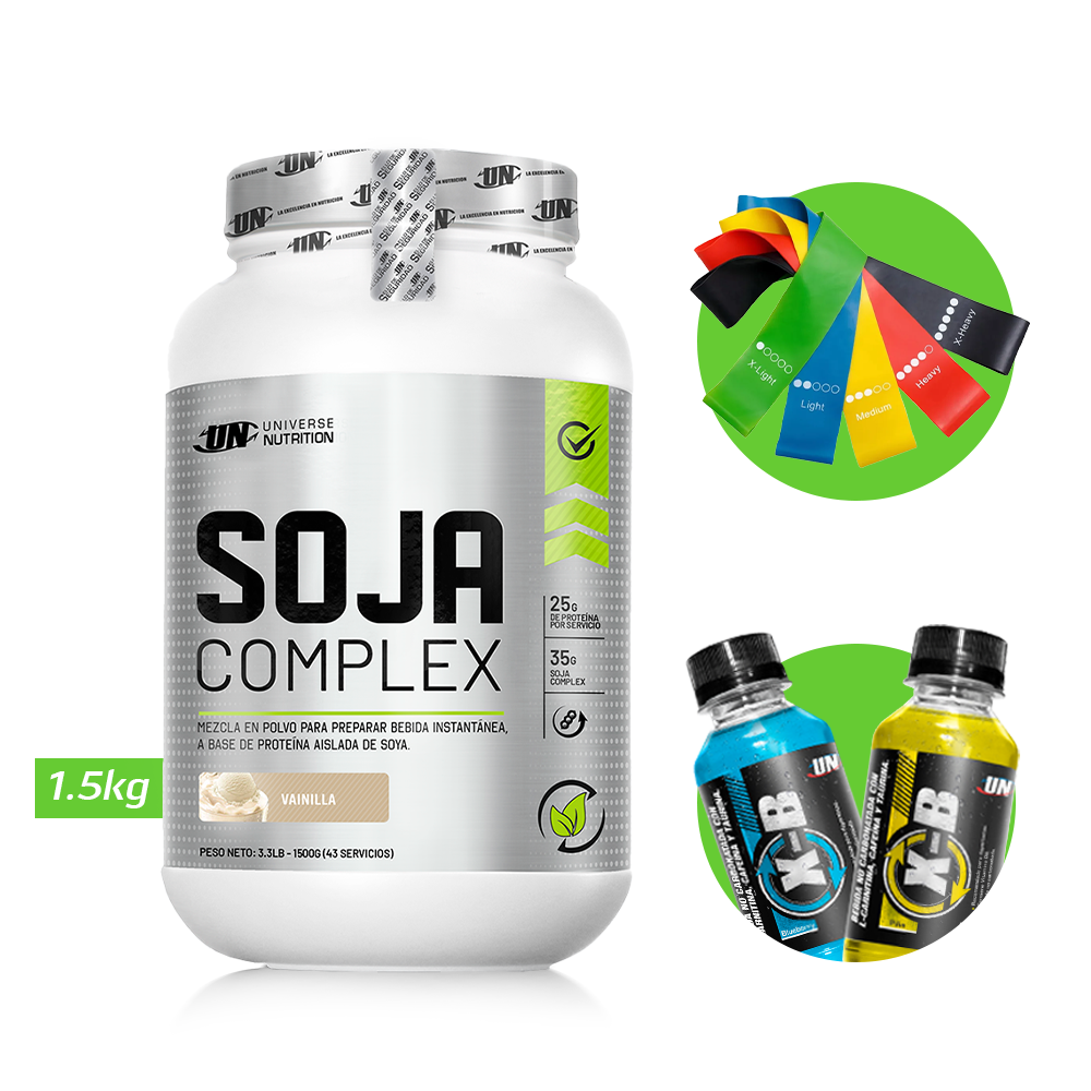 SOJA COMPLEX 1.5KG PROTEÍNA UN + REGALOS