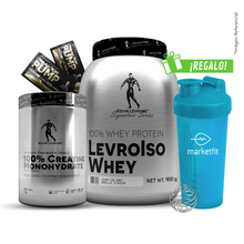 Cargar imagen en el visor de la galería, Pack LevroIso Whey 900gr + Creatina Kevin Levrone 1kg + 02 Sachets SHAABOOM PUMP + Shaker 600mL
