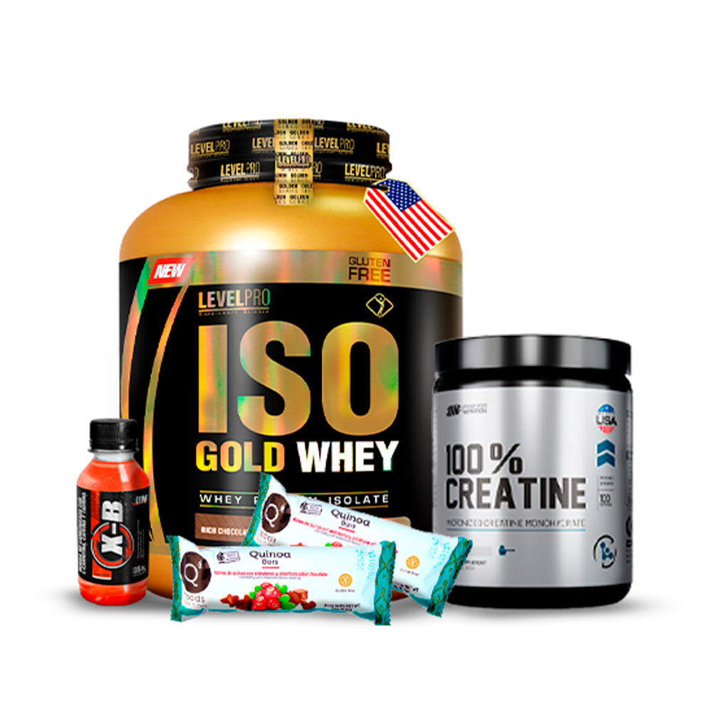Promo Iso Gold Whey 3kg LEVEL PRO + Creatina 100% UN 250gr + REGALOS
