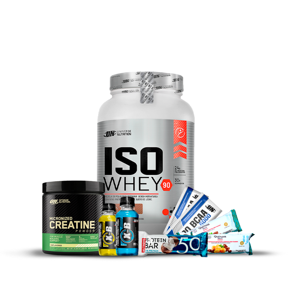 Pack Iso Whey UN 1.1kg + Creatina Micronizada ON 300gr + REGALOS
