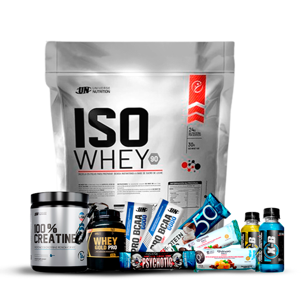 Pack Iso Whey UN 5kg + 100% Creatina UN 250gr + REGALOS