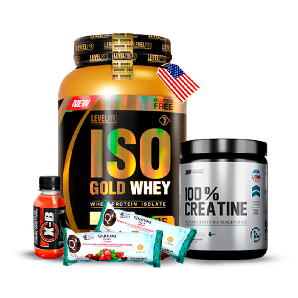 Promo Iso Gold Whey 1.1kg LEVEL PRO + Creatina 100% UN 250gr + REGALOS