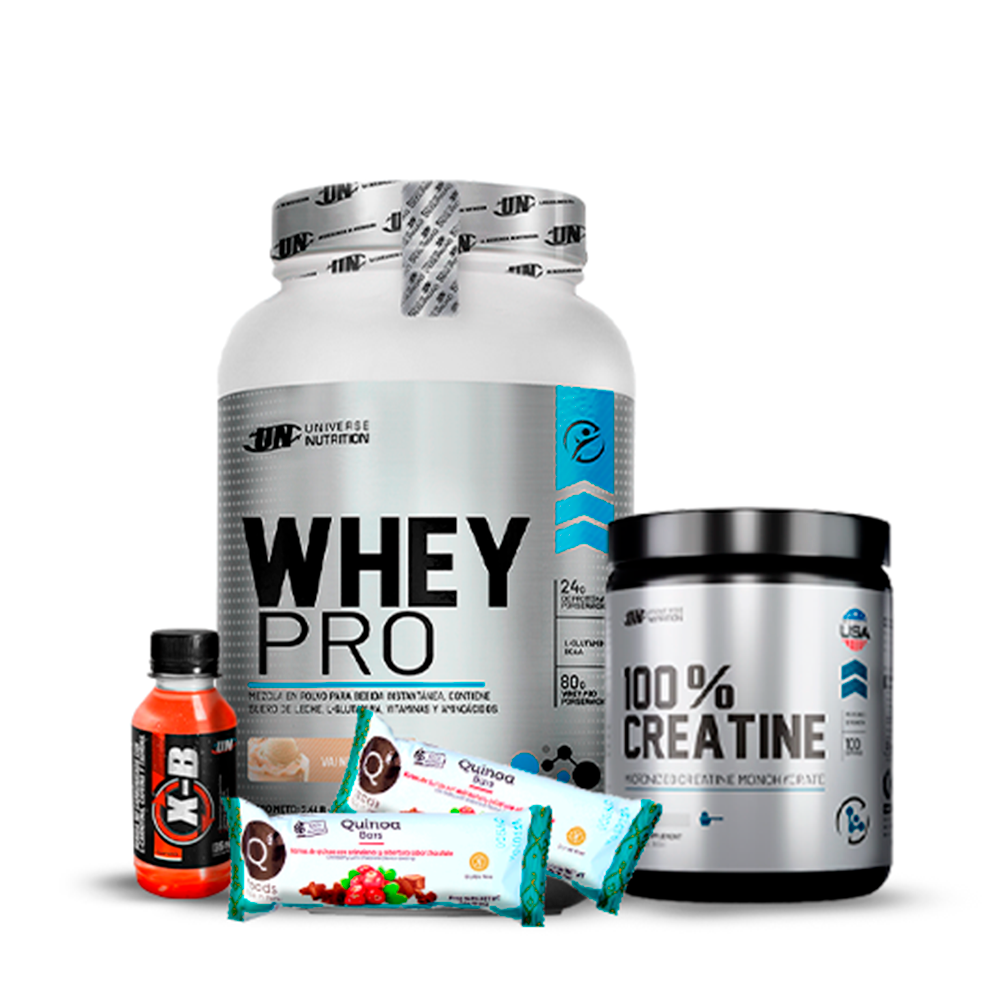 Promo Proteina Whey Pro UN 1.1kg + Creatina 100% UN 250gr + REGALOS