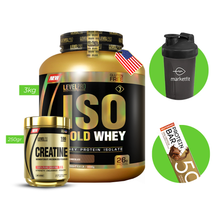 Cargar imagen en el visor de la galería, Promo Iso Gold Whey 3kg LEVEL PRO + Creatina Micronizada LEVEL PRO  250gr + REGALOS
