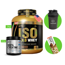 Cargar imagen en el visor de la galería, Promo Iso Gold Whey 3kg LEVEL PRO + Creatina 100% UN 250gr + REGALOS
