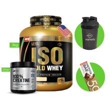 Cargar imagen en el visor de la galería, Promo Iso Gold Whey 3kg LEVEL PRO + Creatina 100% UN 250gr + REGALOS
