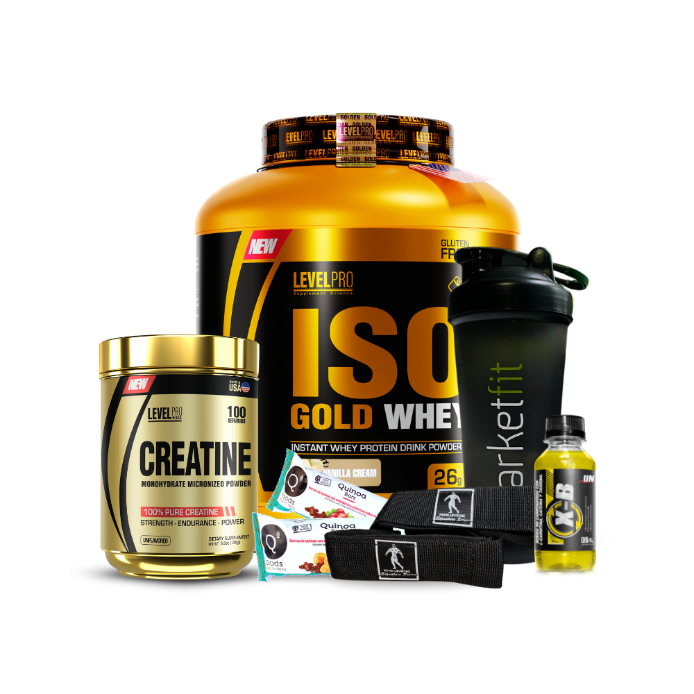 Promo Iso Gold Whey 3kg LEVEL PRO + Creatina Micronizada LEVEL PRO  250gr + Regalos