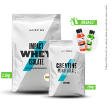 Cargar imagen en el visor de la galería, Pack MyProtein Impact Whey Isolate 2.5kg + Creatina 250gr Con Regalo
