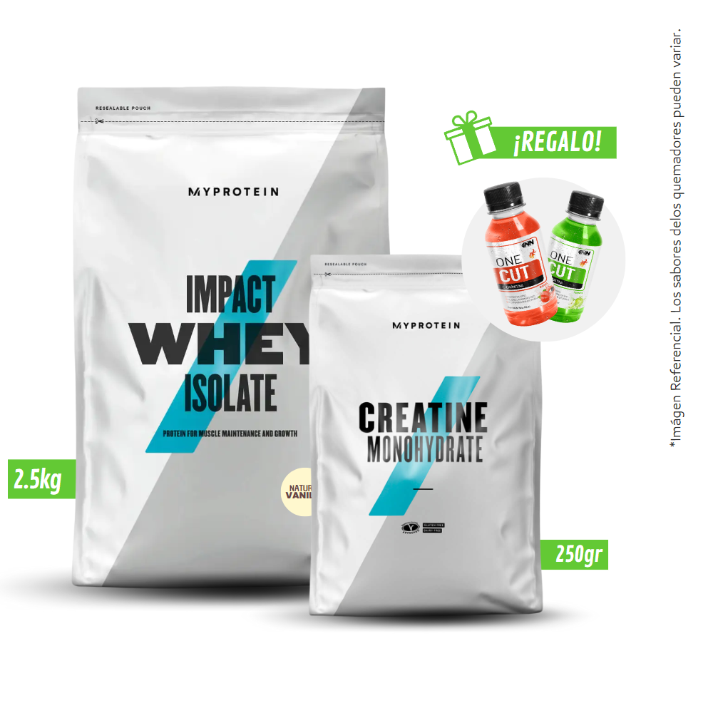 Pack MyProtein Impact Whey Isolate 2.5kg + Creatina 250gr Con Regalo